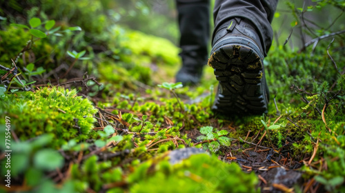 The ground beneath your feet is soft and springy covered in a thick layer of moss that seems to muffle the sound of your footsteps . .