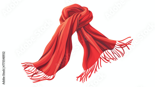 Illustration of a red scarf on a white background 2