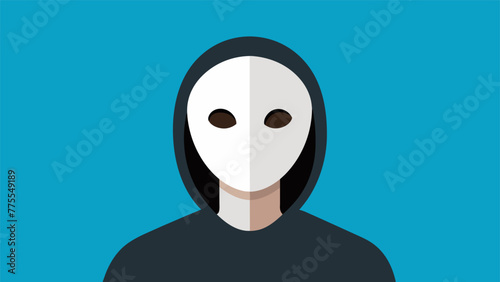 A person wearing a blank expressionless mask representing a disconnect with ones true emotions and inability to fully engage with others.