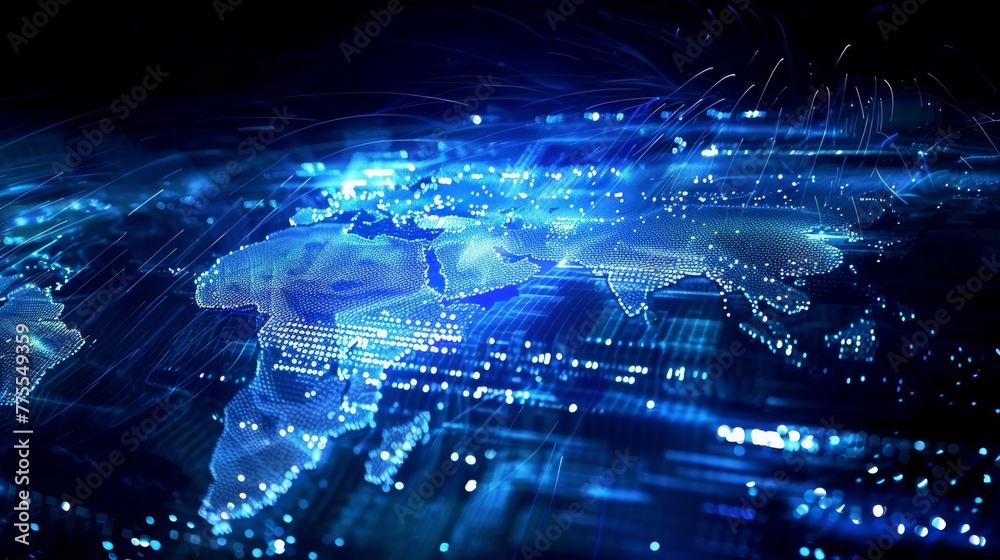 world map made of tiny dots of lights technology background world map made of tiny dots of lights technology background