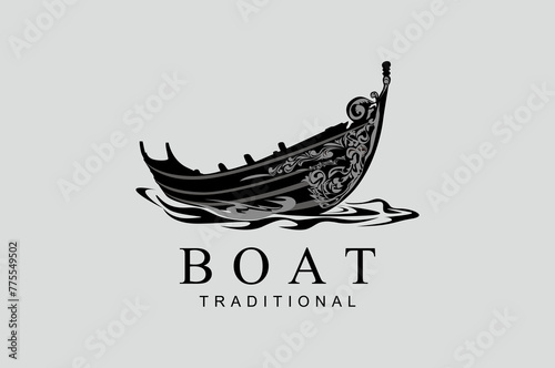 Vintage Traditional Longboat Viking War Ship Drakkar
