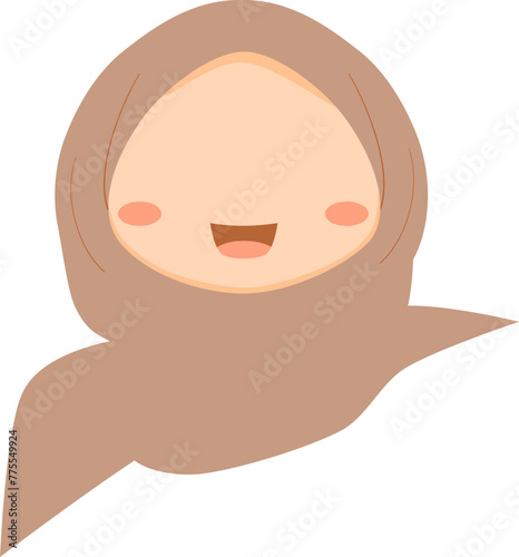 cute head hijab character