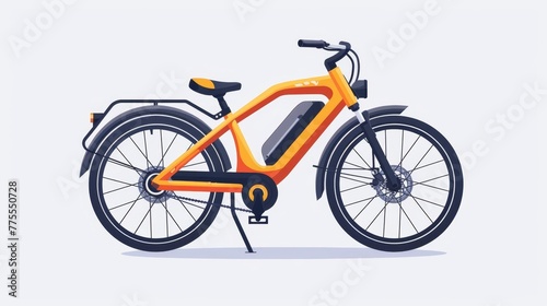 Electric bike icon isolated on white background, eco-friendly transportation symbol, vector illustration
