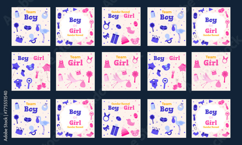 gender reveal vector illustration flat design