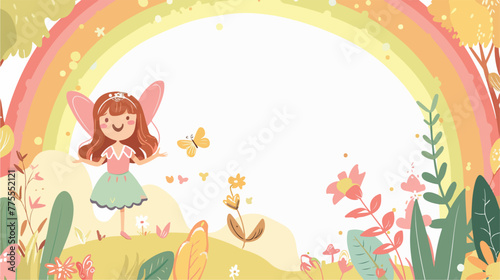 Illustration of an empty template with a fairy and