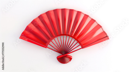 A pure red fan on white background
