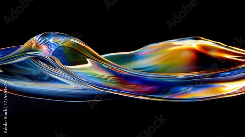 abstract colorful wave liquid on a black background © fledermausstudio