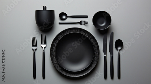 黒で統一されたテーブルウェア photo