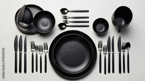 黒で統一されたテーブルウェア photo