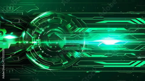green glowing style hud portal technology background
