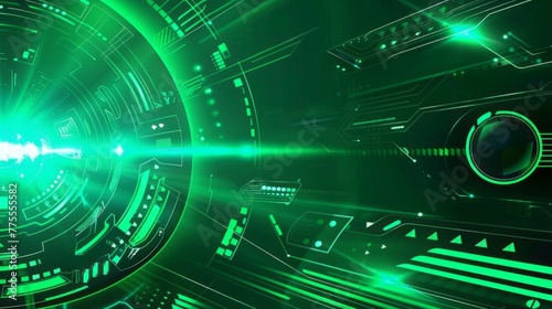 green glowing style hud portal technology background