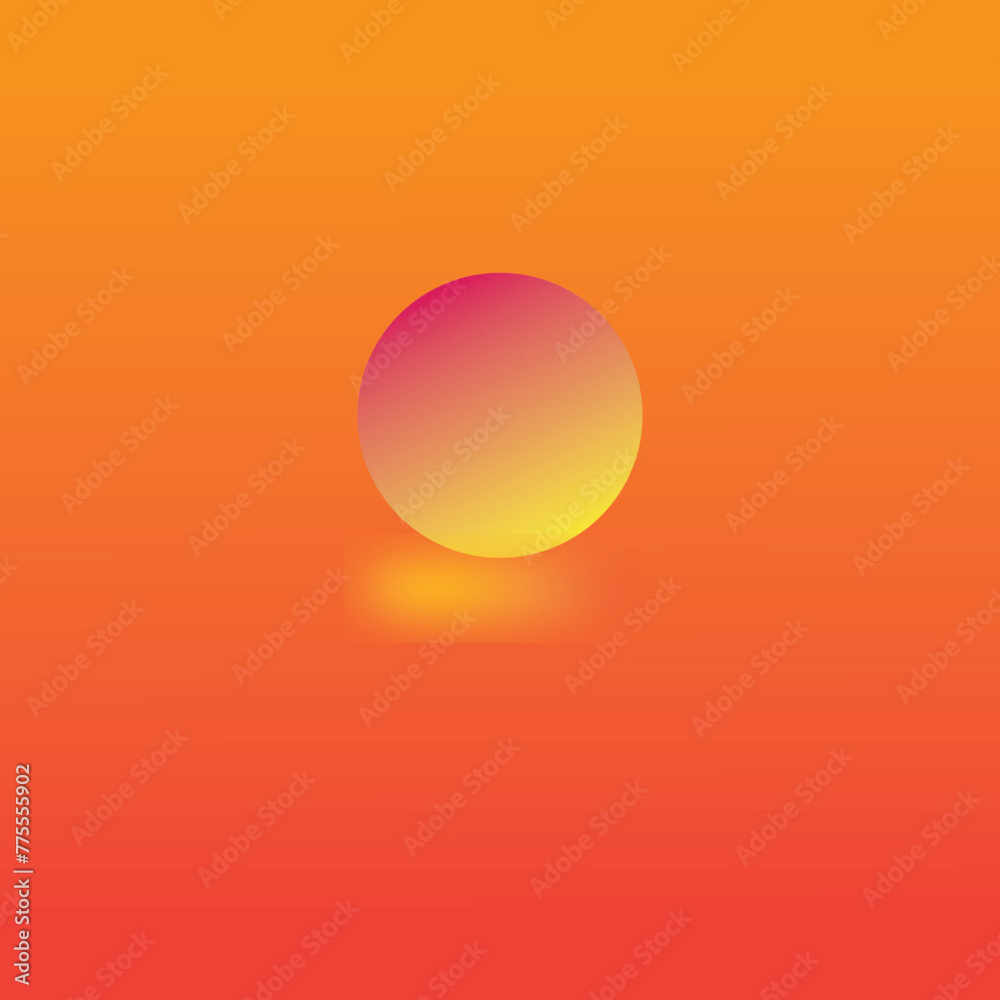 abstract orange background with sun