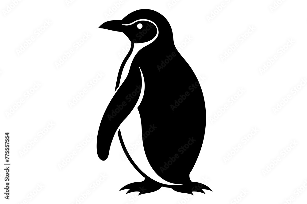 Obraz premium Panguin Silhouette Vector logo Art, Icons, and panguin bird Graphics vector illustration