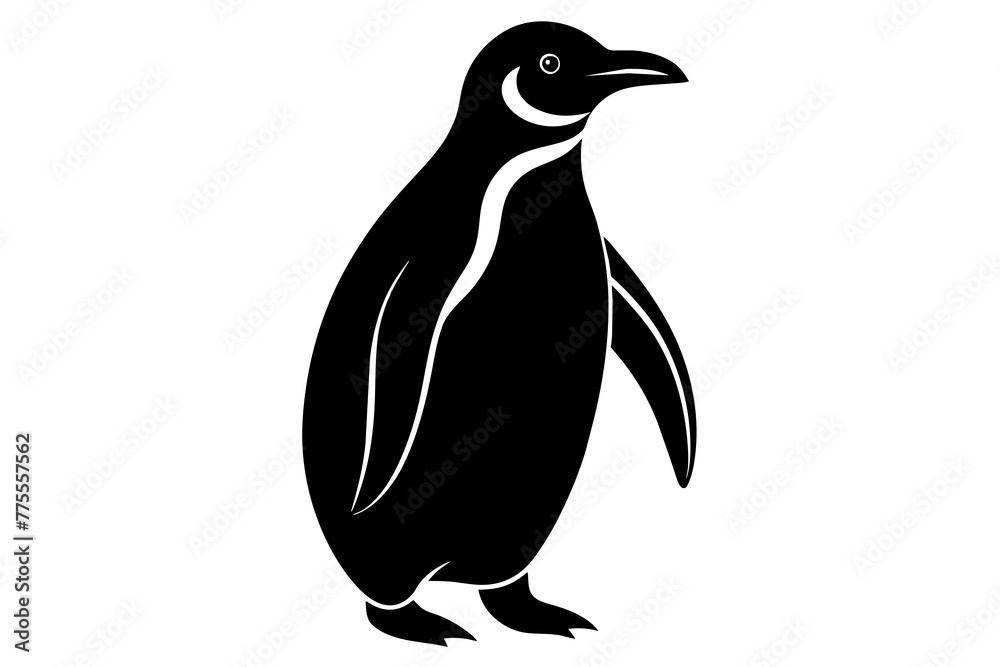 Obraz premium Panguin Silhouette Vector logo Art, Icons, and panguin bird Graphics vector illustration