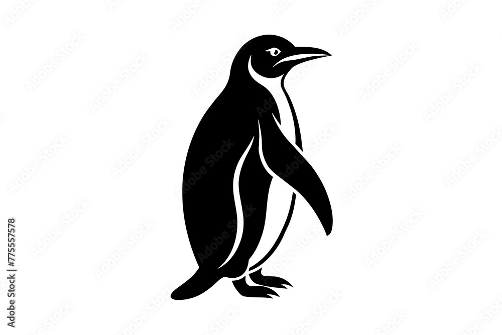 Obraz premium penguin silhouette isolated on white