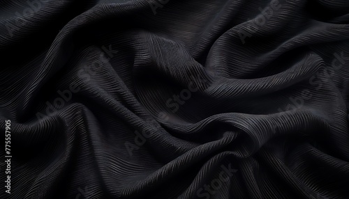Black Silk Wrinkles Texture Background