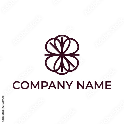 Flower Shape Decorative Petal Logo Vector Image
