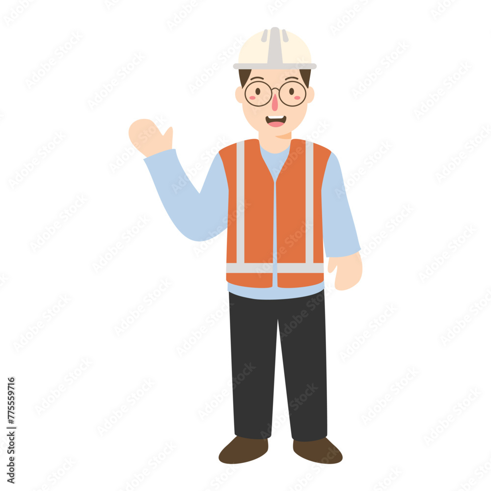 Male Builder and Industrial Worker Illustration