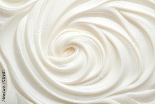 White swirl of cream, which appears to be type of frosting or icing