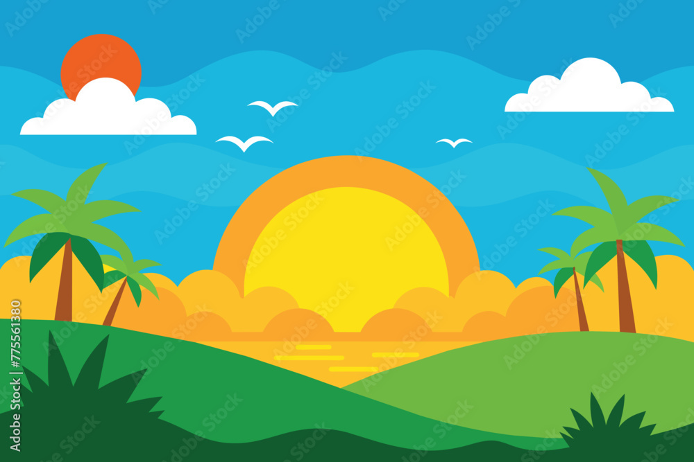 Summer Nature vector Background, Abstract simply background with natural arts