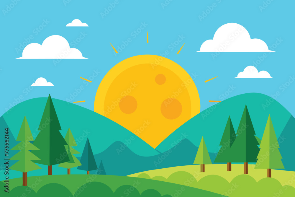 Summer Nature vector Background, Abstract simply background with natural arts