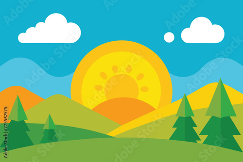 Summer Nature vector Background, Abstract simply background with natural arts