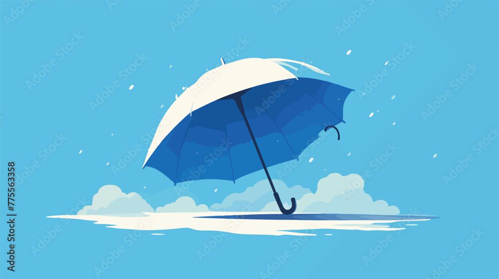 Illustration of umbrella on white 2d flat cartoon v