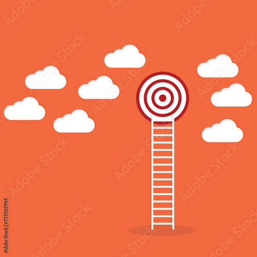 Ladder leading to the aim, success. The concept of achieving the goal.