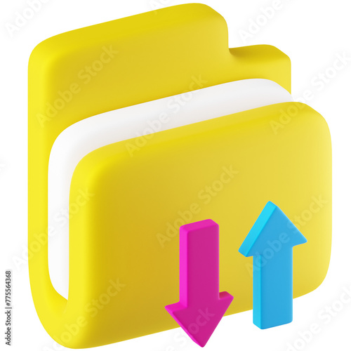 3D Icon File Sharing Illustration