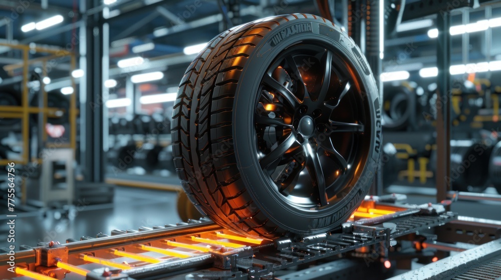custom made wallpaper toronto digitalThe automatic manipulator holds the finished car tire after the end of the vulcanization process