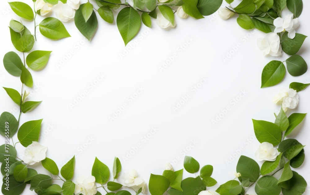 Fresh green border with white background space Fresh green border with white background space