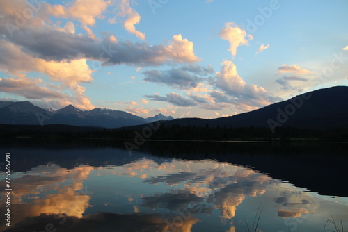 Sunset Reflections On The Lake  Jasper National Park  Alberta