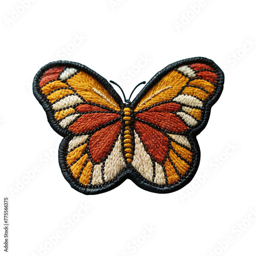 Obraz na płótnie butterfly embroidered patch badge isolated on transparent background