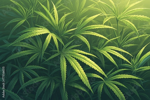 Closeup of marijuana leaf , cannabis plants background photo