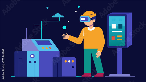 A machine creating a physical prototype of a product while a designer stands by with AR gles on making realtime modifications to the virtual