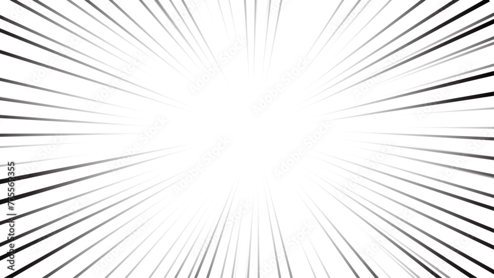 Fototapeta premium Black comic zoom lines background