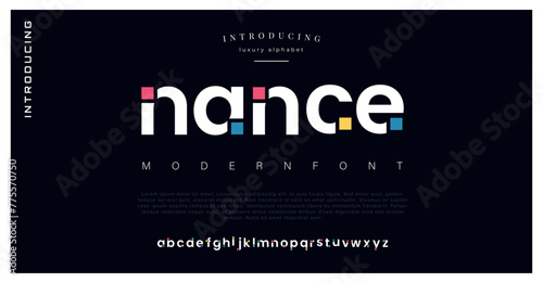 Nance modern stylish small alphabet letter logo design photo