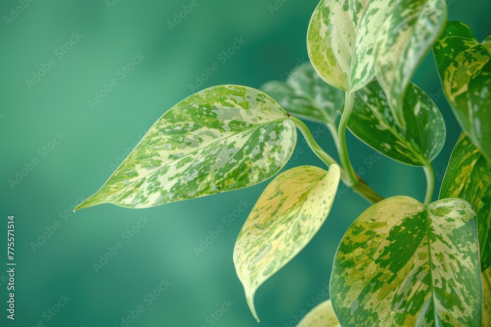 Pothos or epipremnum aureum green leaves on green background Pothos or epipremnum aureum green leaves on green background