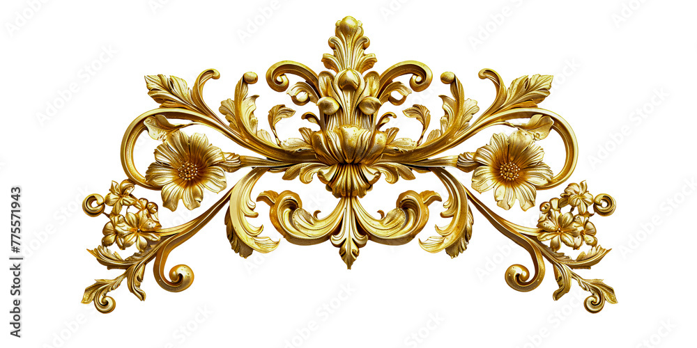 Golden baroque ornament isolated on white
Golden baroque ornament isolated on white