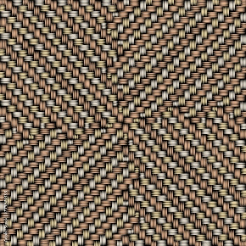 Basketery weaving patterns texture of the carpet fabric metallic colors seamless geometric with black background 