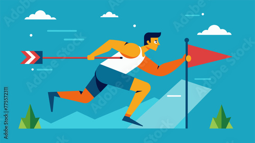 An athlete pushing themselves to their limit and surpassing it portraying selfmotivation.