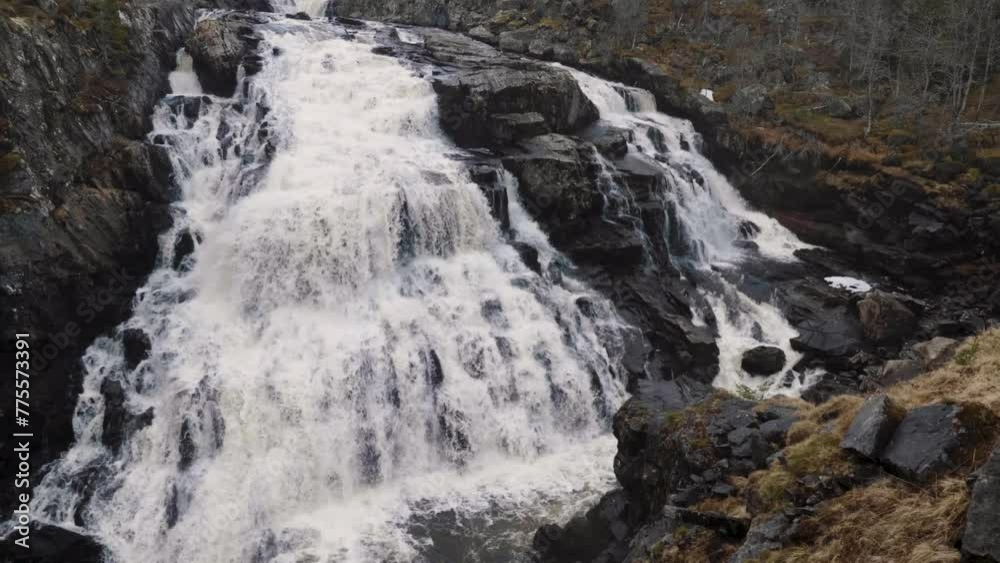 Fabulous Norwegian waterfall, beautiful scenery