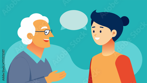 An image of an older adult and a young adult sitting together deep in conversation symbolizing the meaningful exchanges and advice that can be
