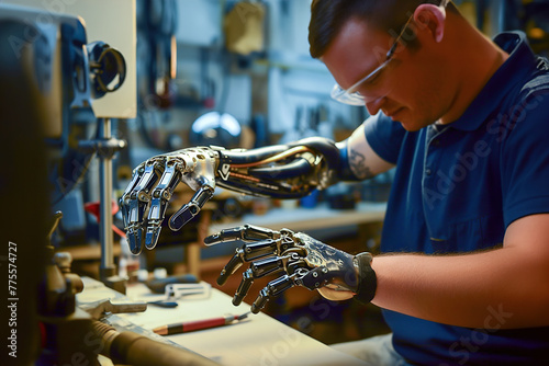 Personalized prosthetic development: Cutting-edge materials and craftsmanship unite in the production of tailored limbs.