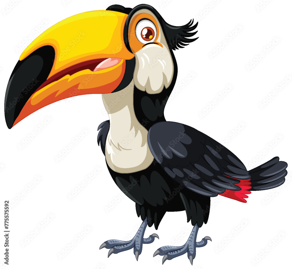 Obraz premium Vibrant vector illustration of a cartoon toucan