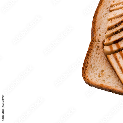 Close-Up of a Single Toasted Bread Slice - Ideal for Breakfast Concepts