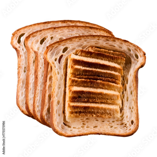 Delicious Toasted Bread Slice on Pure White, Breakfast Delight