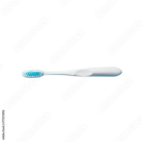 A toothbrush with blue bristles photo