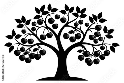 Black cherry tree vector design