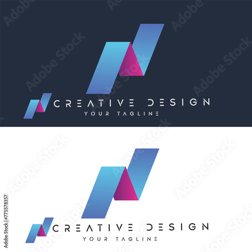 This an abstract colorful N letter Vector logo for Business Company, Brand Logo, abstract colorful illustration